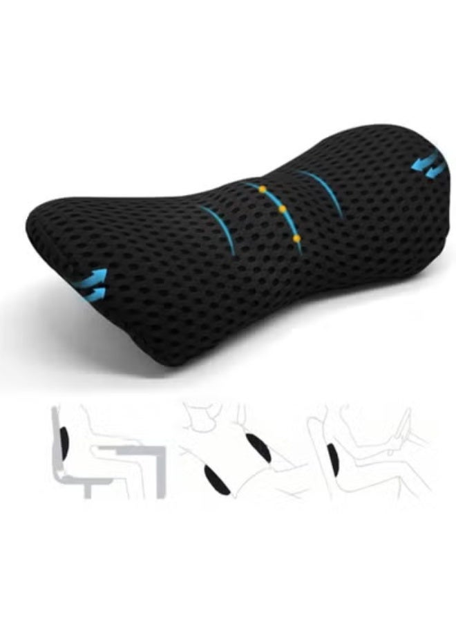 وسادة دعم القطنية من الميموري فوم لكرسي المكتب والسيارة، مسند ظهر مريح مانع للانزلاق للكنب والسرير والكراسي، تصميم طبي لتخفيف آلام الظهر - Image 1